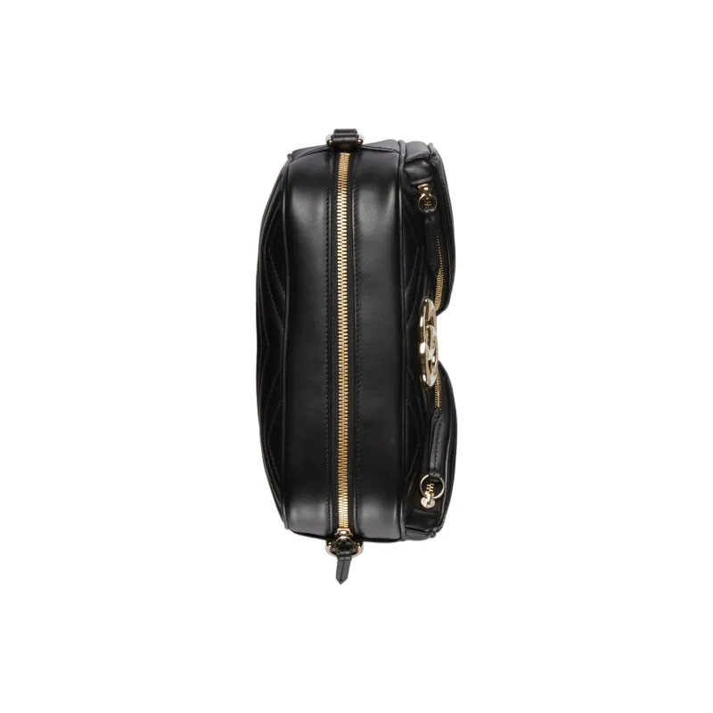 GUCCI GG Marmont Leather Crossbody Bag, Shoulder Bag Women's Black-5