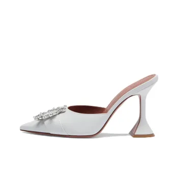 AMINA MUADDI Closed Toe Slippers 9.5cm Women's White