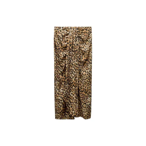 ZARA Casual Long Skirts Women's Leopard