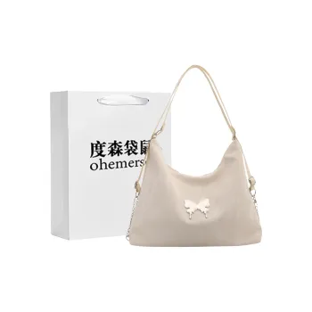 Dusen Kangaroo PU Shoulder Bag Women's Ecru/Silver/Black/Blue/Pink