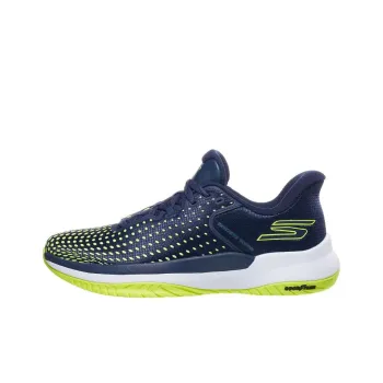 Skechers Viper Court Slip Resistant, Abrasion Resistant, Breathable Low Top Training Shoes Men's Blue Yellow