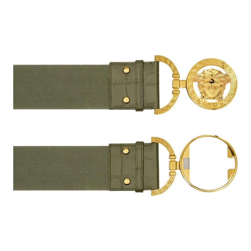 VERSACE Medusa '95 Croc effect Leather Belt-2