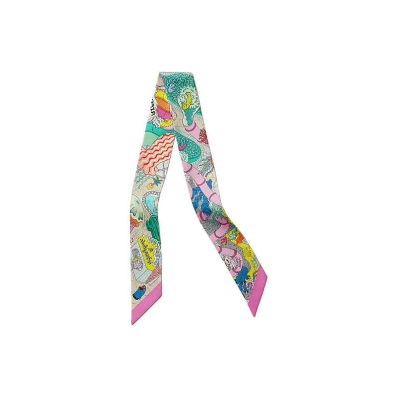 HERMES Mulberry Silk Silk Scarves Women's Multicolor-1