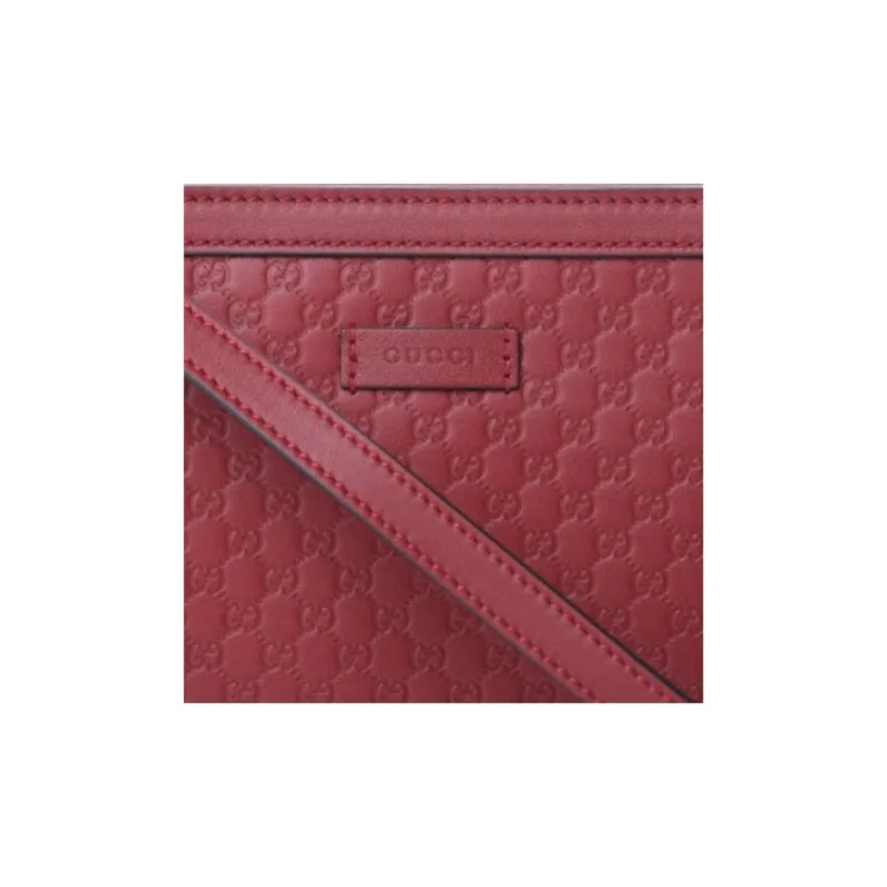 GUCCI Calfskin Crossbody Bag, Shoulder Bag Women's Red-3