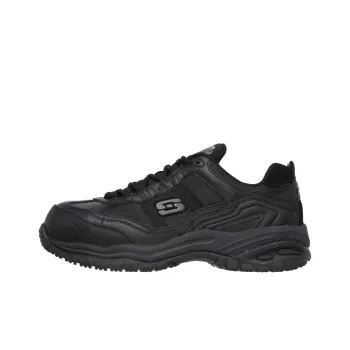 Skechers Work Relaxed Fit Anti-Slip Wear-Resistant Low-Top Casual Shoes Men's Black