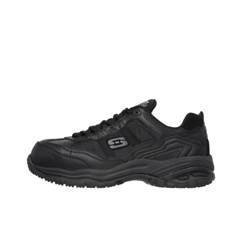 Skechers Work Relaxed Fit Anti-Slip Wear-Resistant Low-Top Casual Shoes Men's Black-0