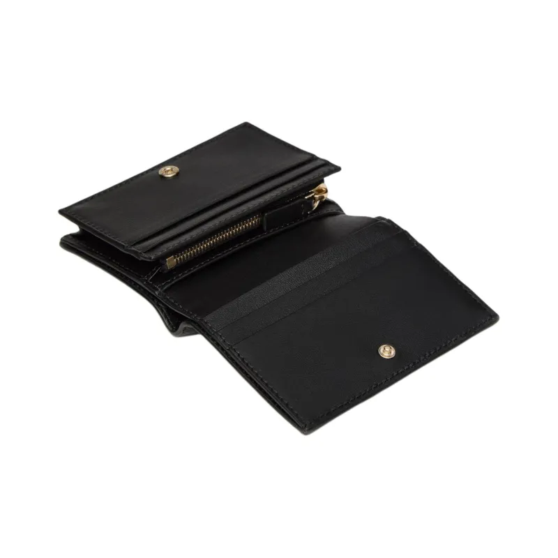 Valentino Rockstud Calfskin Wallet Small Size Women's Black-2