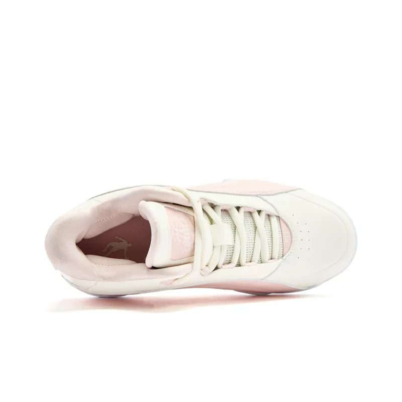 QIAODAN Basketball Shoes Women's Low Top Cloud Pink Ivory-3