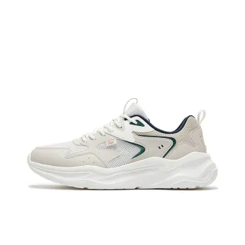361° Cushioned Slip Resistant Low Top Casual Running Shoes Men's White Beige