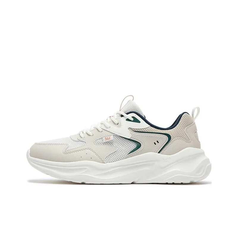 361° Cushioned Slip Resistant Low Top Casual Running Shoes Men's White Beige-0