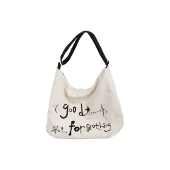 GOOD FOR NOTHING Canvas Bag, Shoulder Bag Regular Unisex Ecru