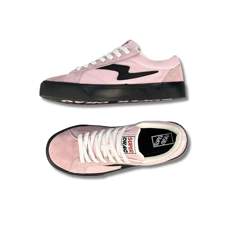 LuzaoT SUPER DRAG Canvas Shoes Women's Low Top Pink/Black-2
