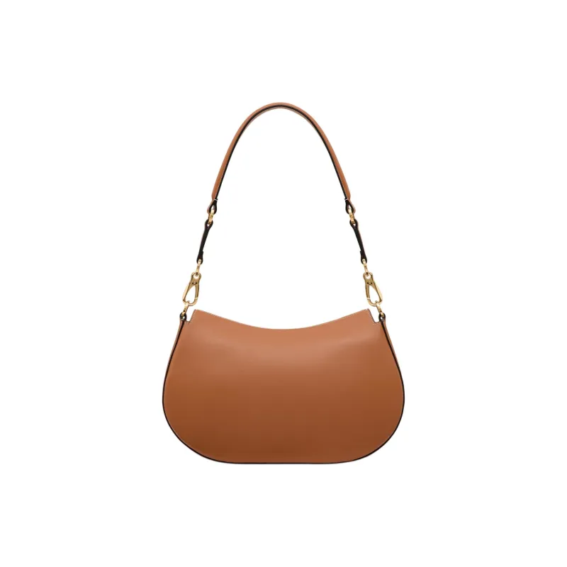 Valentino Napa Calf Leather Handbag, Shoulder Bag Women's Almond Brown-3
