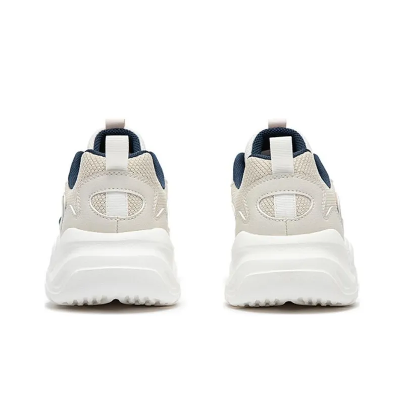 361° Cushioned Slip Resistant Low Top Casual Running Shoes Men's White Beige-3