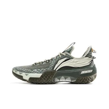 LiNing Shudder Cushioned Slip Resistant Lightweight Rebound Low Top Basketball Shoes Men's Yellow Green
