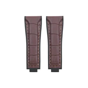VAGENARI Imitation Crocodile Leather Face Rubber Strap Compatibility With Doxa Yacht Watch Band Unisex