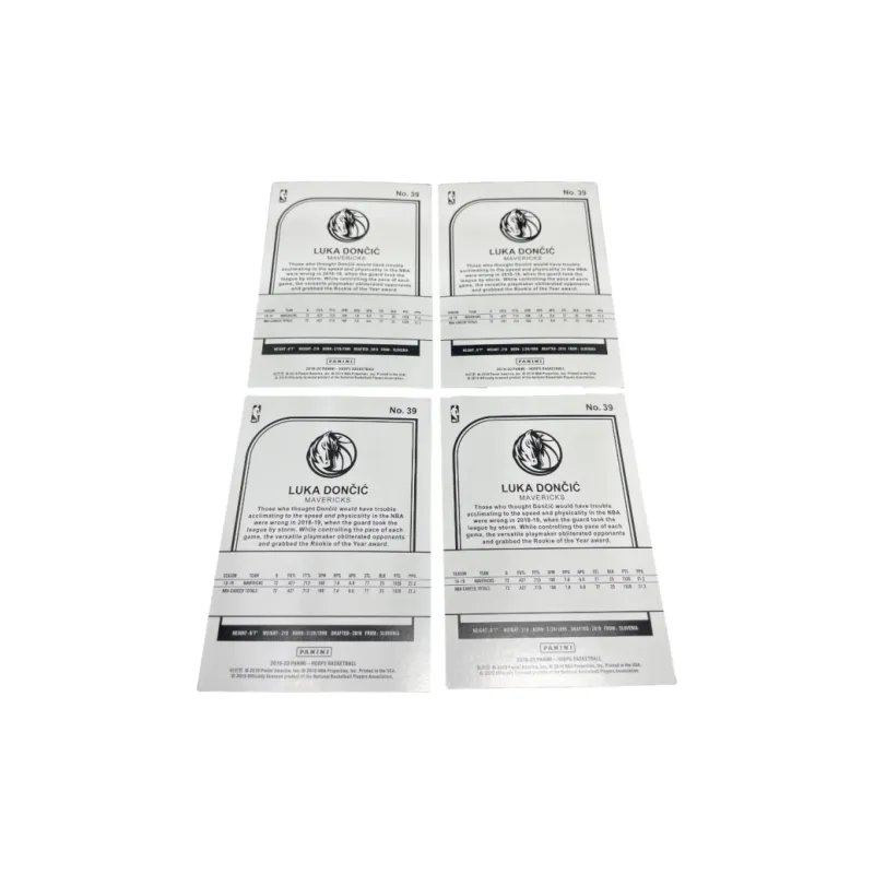 PANINI 2019 20 Hoops Mavericks, Doncic Base Rising Stars, 4 Pack Star Card, Card Quality Passes Sports Cards 4 Pcs-1