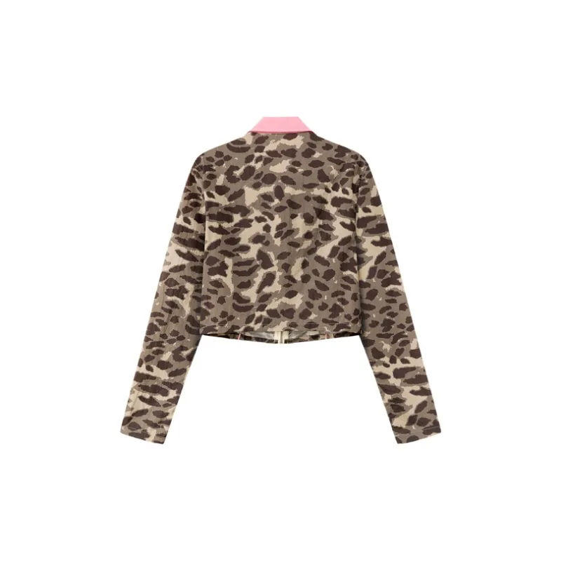 CHUU Cropped Coats Women's Leopard Gray-1
