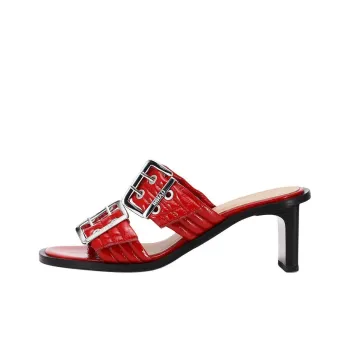 GANNI Slide Slippers Women's Red