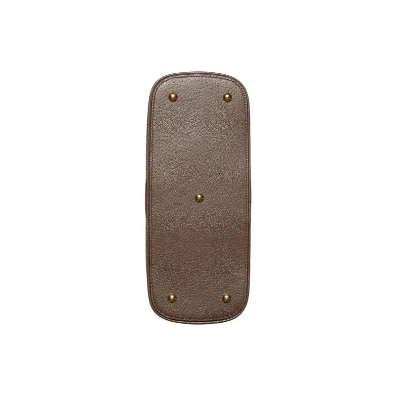 GUCCI Ophidia Canvas With Leather Trim Shoulder Bag, Crossbody Bag, Handbag Medium Size Women's Beige & Ebony-4