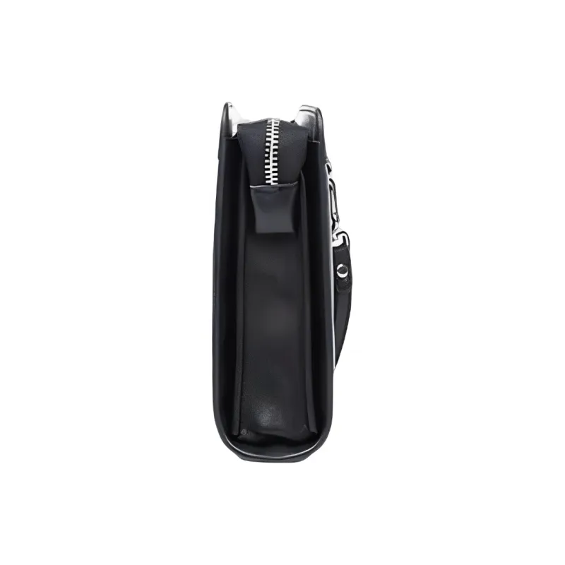 CMLZIUA Top Grain Cow Leather Clutch Large Size Unisex Black-3