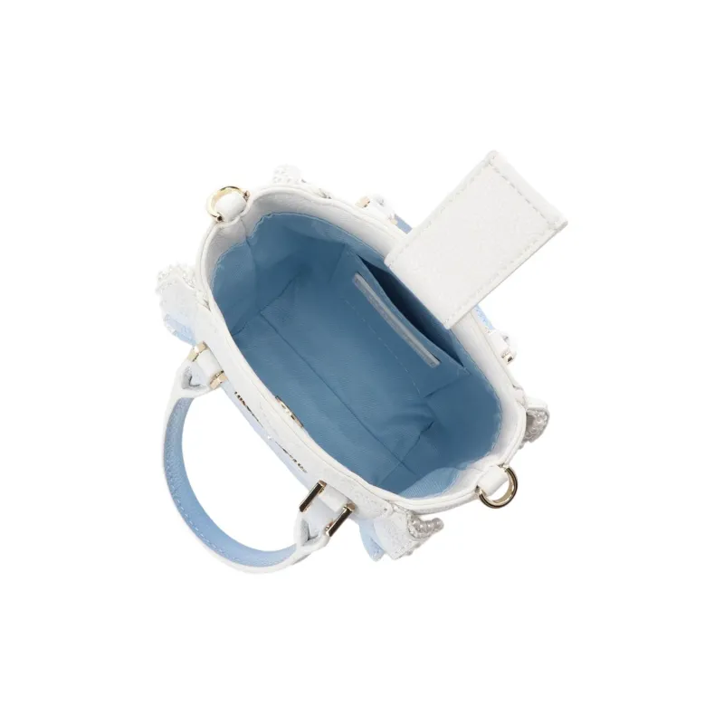 SAMANTHA THAVASA Polypropylene PP Bonded Synthetic Leather One Shoulder Handbags Mini Women's Light Blue-6