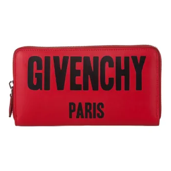 Givenchy Cow Leather Wallet Women's Red