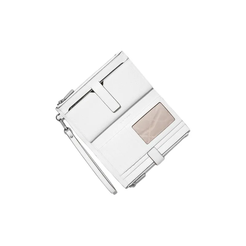 MICHAEL KORS Adele Leather Wallet Women's Light White-2
