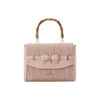 SAMANTHA THAVASA Polypropylene Synthetic Leather Polyester Shoulder Bag Women's Pink