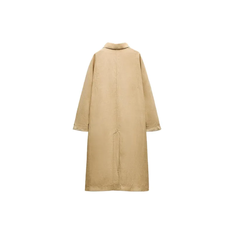 ZARA Trench Coat Women's Light Camel-1