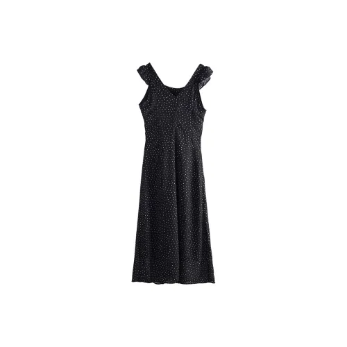 INCO VIBE Sleeveless Dresses Women's Black Polka Dot