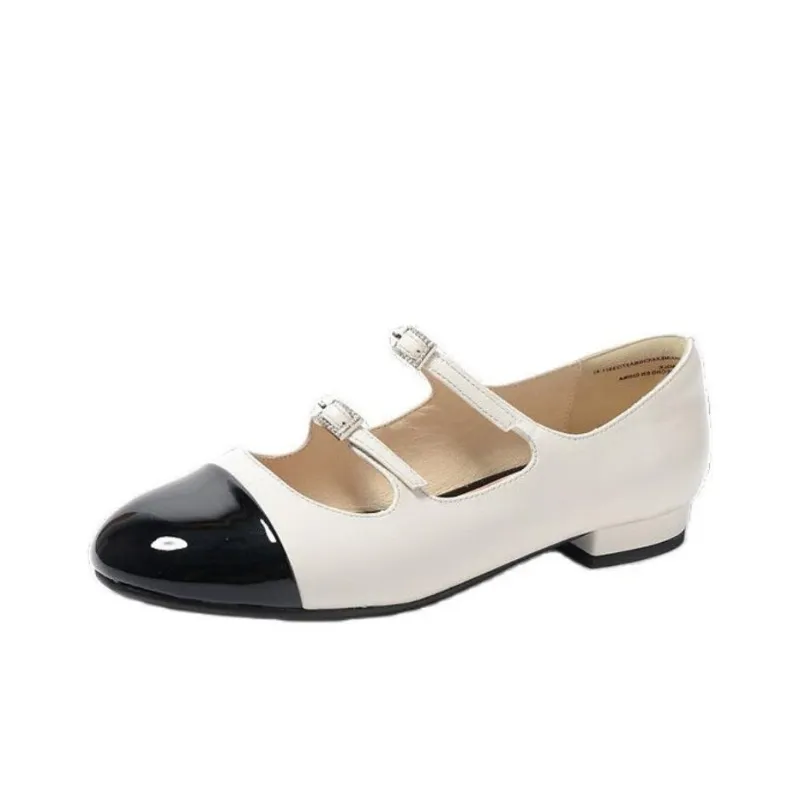 STEVE MADDEN Chunky Heel Mary Jane Shoes 2cm Women's Ecru-2