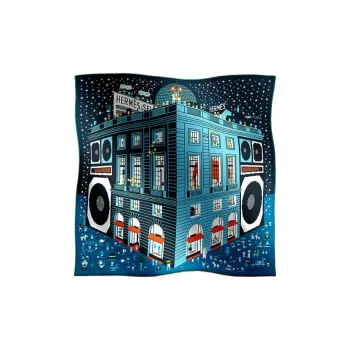 HERMES Mulberry Silk, Silk Scarves Men's Sky Blue