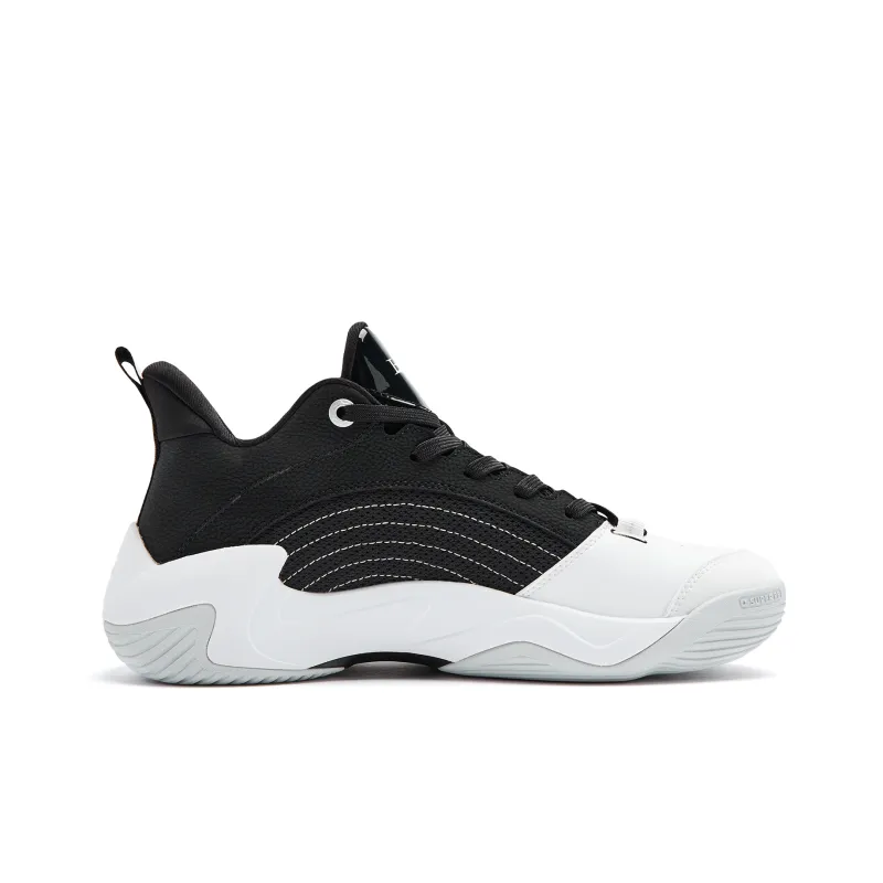 QIAODAN Cushioning Anti Slip And Wear Resistant Low Top Basketball Shoes Men's Jordan White Black-1