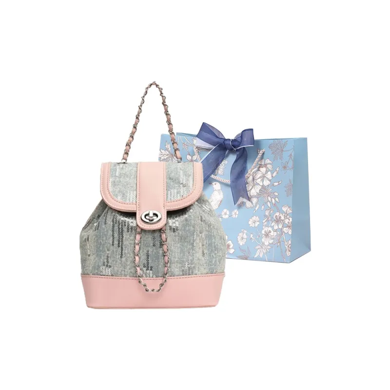 REDOO PU Backpack Women's Pearl White/Pink-4
