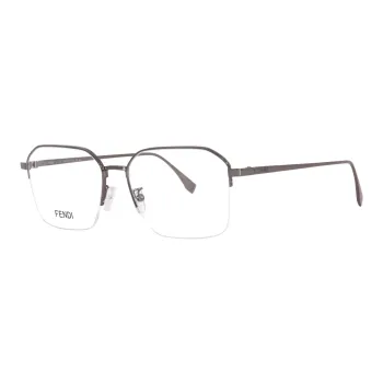 FENDI Metal Irregular Shape Eyeglass Frames Men's Black
