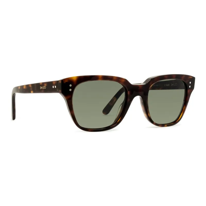 CELINE Plastic Square Sunglasses Unisex Tortoiseshell-1