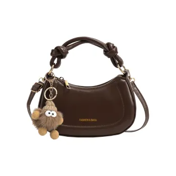 ResNonverba PU Saddle Bags Shoulder Bags Handbags Regular Women's Brown/White