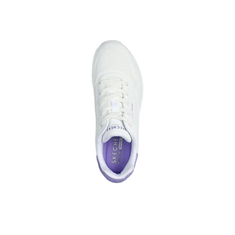 Skechers Cushioning Anti-Slip And Wear-Resistant Low-Top Running Shoes Women's White Purple-3