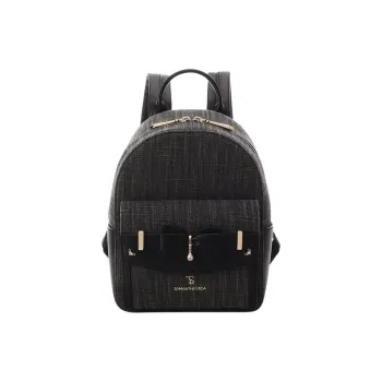 SAMANTHA THAVASA Polypropylene Synthetic Leather Polyester Backpack Women's Black