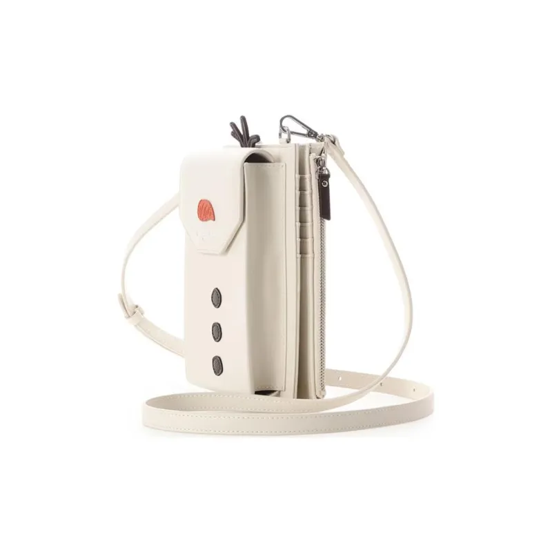 SAMANTHA THAVASA Artificial Leather Wallet Crossbody Bag Shoulder Bag Cell Phone Pouch Women's White-1