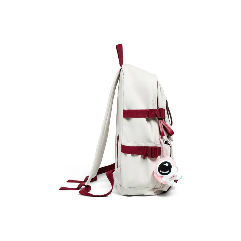 Kevin Cohen Nylon Fabric Backpack Regular Unisex Black/White/Purple-3