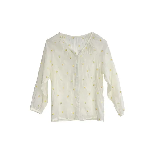 Flowers in water Shirts Women's Yellow Brocade