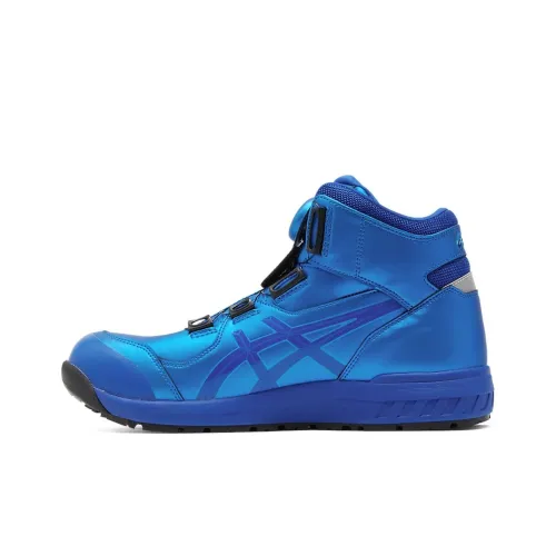 Asics Winjob Anti Slip Wear Resistant High Top Running Shoes Unisex Blue