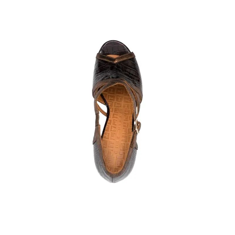 CHIE MIHARA Usho 110mm Crocodile effect Pumps-3