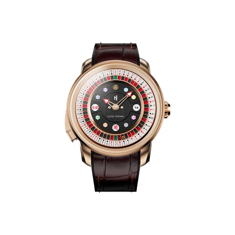 LUCKY HARVEY Player Series Automatic Mechanical Movement Rubber Strap Watch Men's Watches Green Dial-0