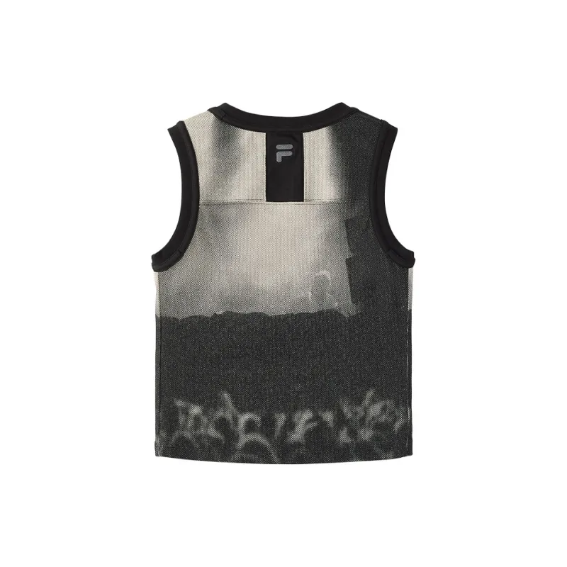 FILA FUSION Chinese Olympic Skateboarding Series Tank Tops Women's Jet Black-1
