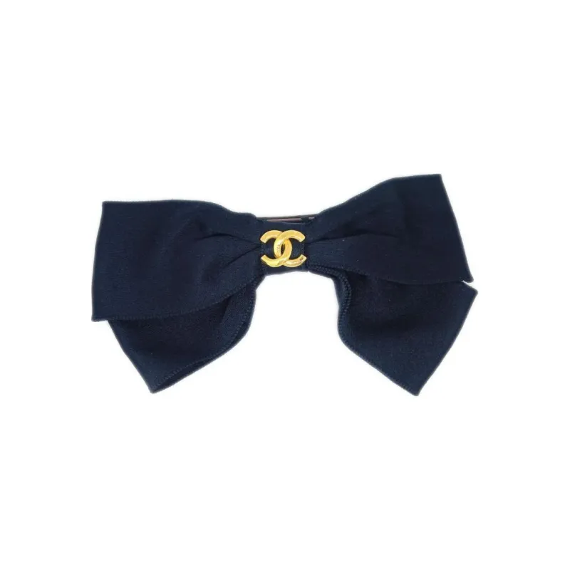 CHANEL 1990-2000s Cc Bow Hair Barrette-0