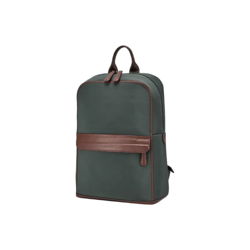 Hush Puppies Fabric Cow Leather Patchwork Backpack Large Size Men's Green-6
