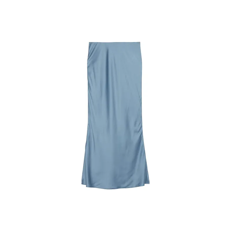 Victoria's Secret Satin Maxi Skirt / Faded Denin Nightgown Women's Denim Blue-0